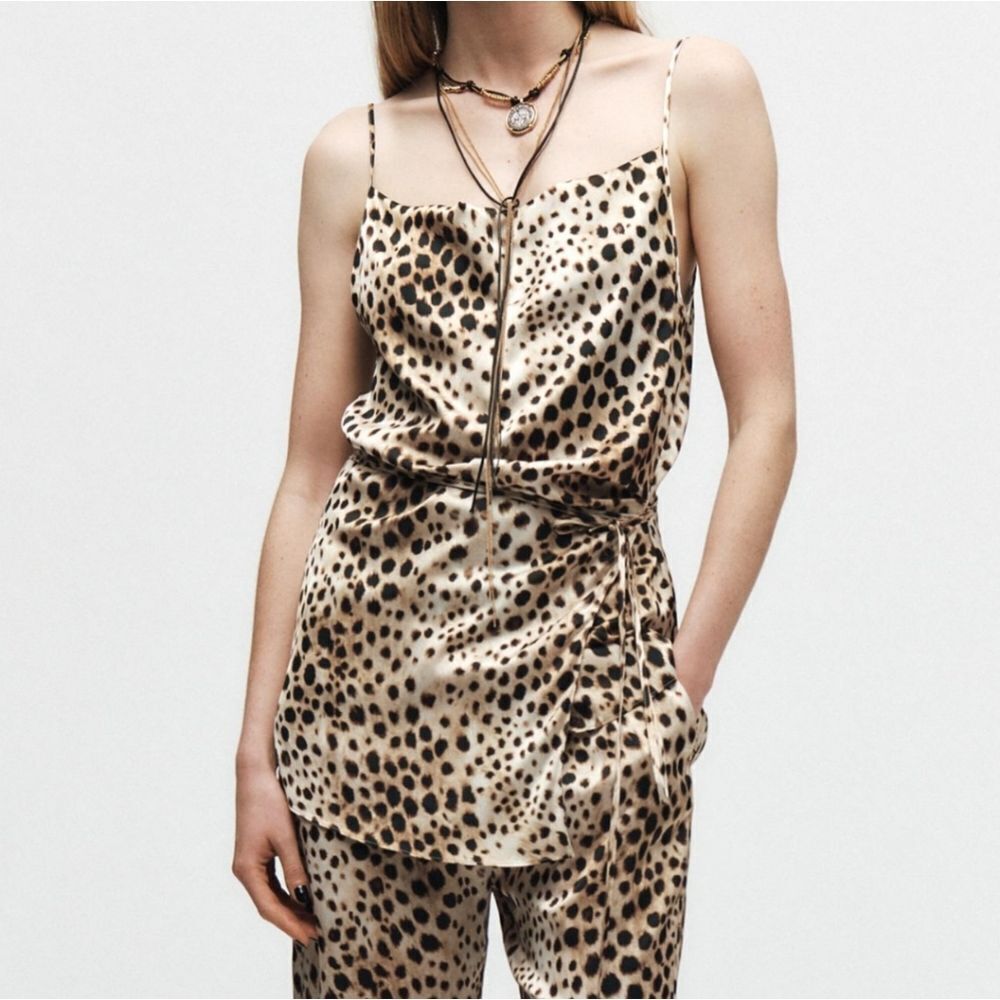 ZARA WOMAN COLLECTION Top draped spaghetti straps cami size M